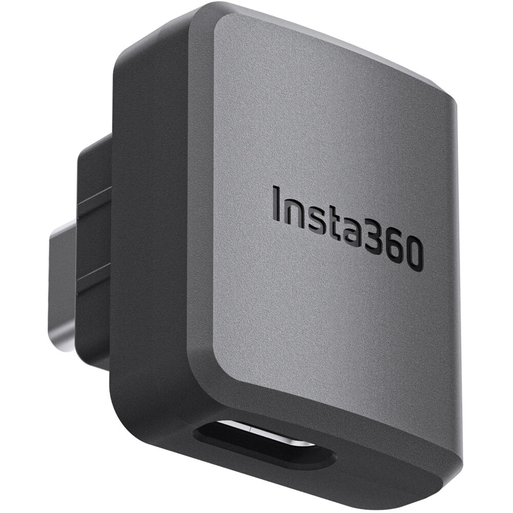 Adaptador de Micrófono Horizontal Insta360 para ONE RS - Invisible en Toma 360°, USB Tipo-C y 3.5mm,