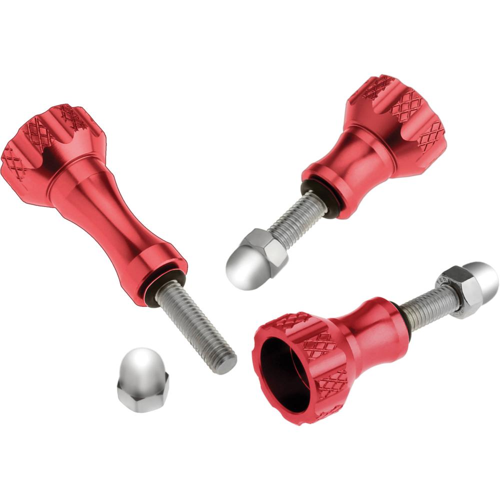 Revo Tornillo de Aluminio para GoPro (Paquete de 3, Rojo) - Construcción Robusta, Compatible con Tod