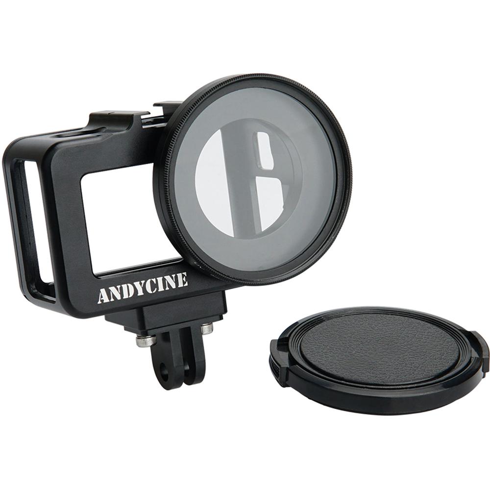 ANDYCINE Jaula de Cámara Ligera de Aluminio para DJI Osmo Action con Filtro UV y Tapa de Lente - Dis