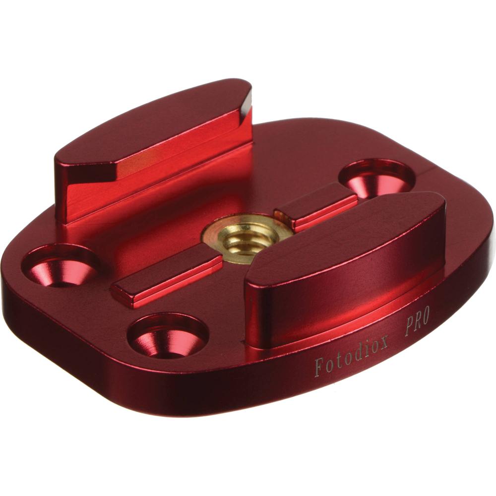 Soporte de Liberación Rápida FotodioX con Agujeros para Tornillos para GoPro (Rojo) - Acepta Clips d