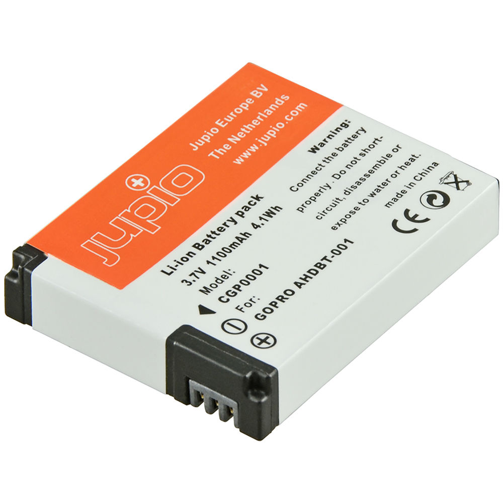 Batería de Litio-Ion Jupio para GoPro HD HERO y Más (3.7V, 1100mAh) - Reemplazo AHDBT-001 / AHDBT-00