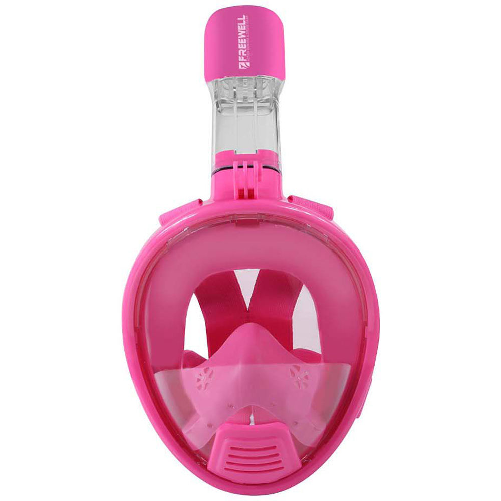 Máscara de Snorkel de Cara Completa Freewell con Montura para Cámara de Acción (XS, Rosa) - Cobertur