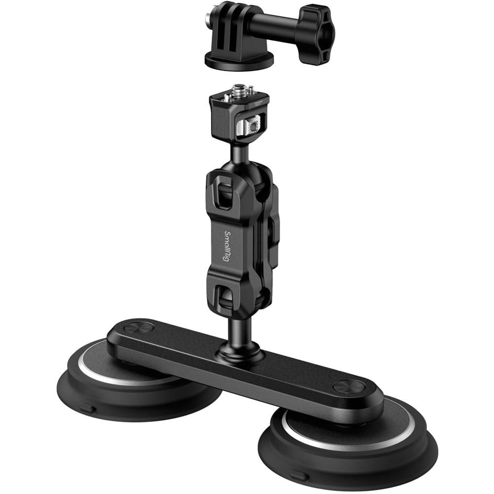 SmallRig Kit de Soporte con Doble Ventosa Magnética y Brazo Mágico para Cámaras de Acción - Capacida