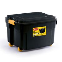 Caja Hermética Polinplast MEGACAJA ROCK #90 Negro con Ganchos y Ruedas