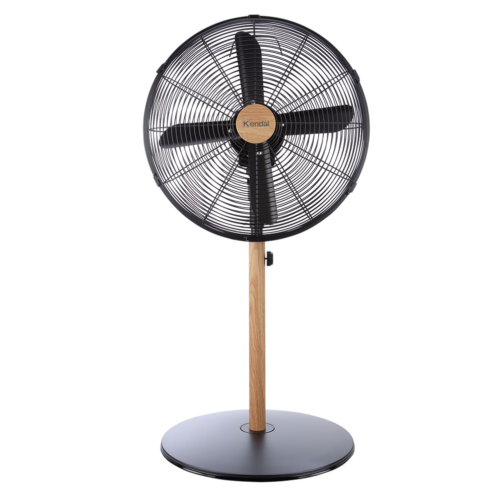 Ventilador Pedestal KENDAL 16 Pulgadas Kzf-1616 Metal Madera Potencia y Estilo en 1 Potencia 60W