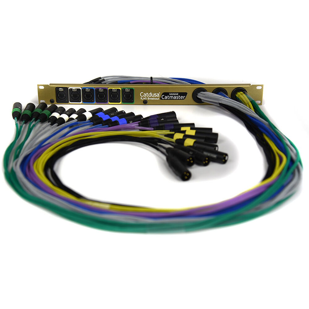 Whirlwind CatMaster - Conectores Neutrik etherCON con seis salidas codificadas por colores