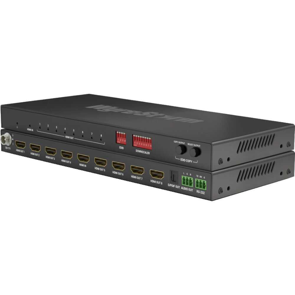 WyreStorm 4K HDR Splitter 1:8 con Salidas de Escalado - Distribución de Contenido HDMI, Gestión Avan