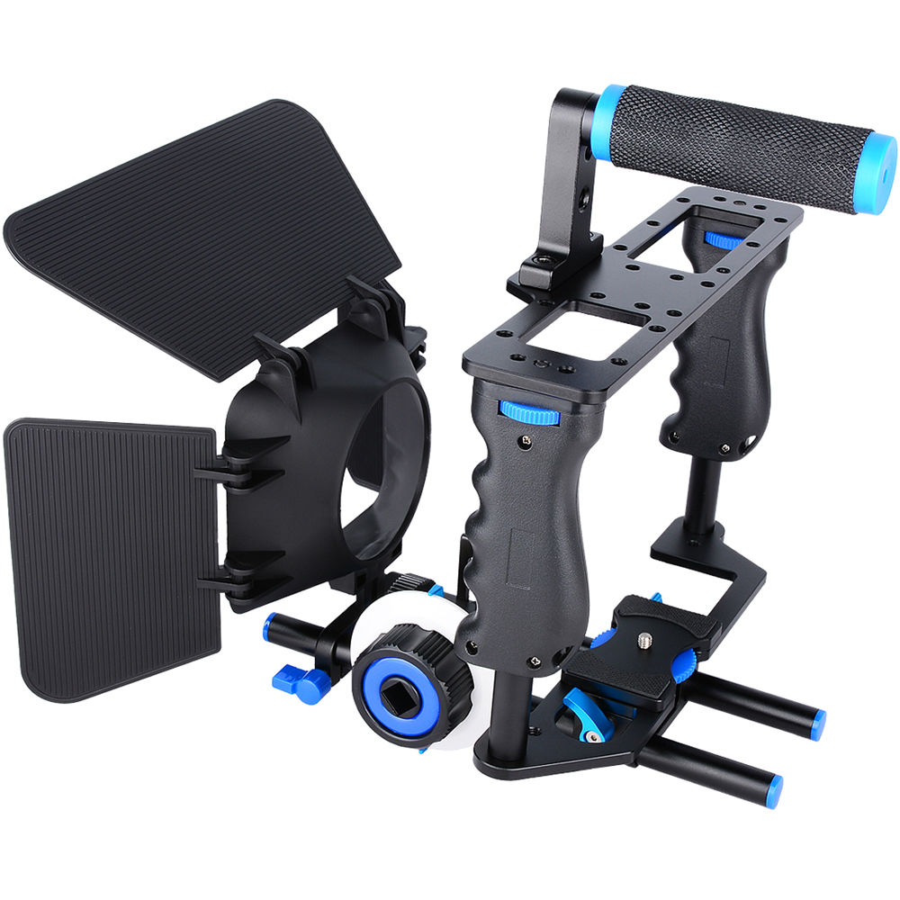 YELANGU C200 Cage para Cámara con Matte Box y Follow Focus para DSLR/Cámaras Pequeñas - Soporte Abie