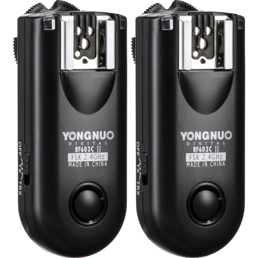 Yongnuo RF-603C II Kit de Disparador Inalámbrico para Flash Canon con Conexión de 2.5mm - 2.4 GHz, A