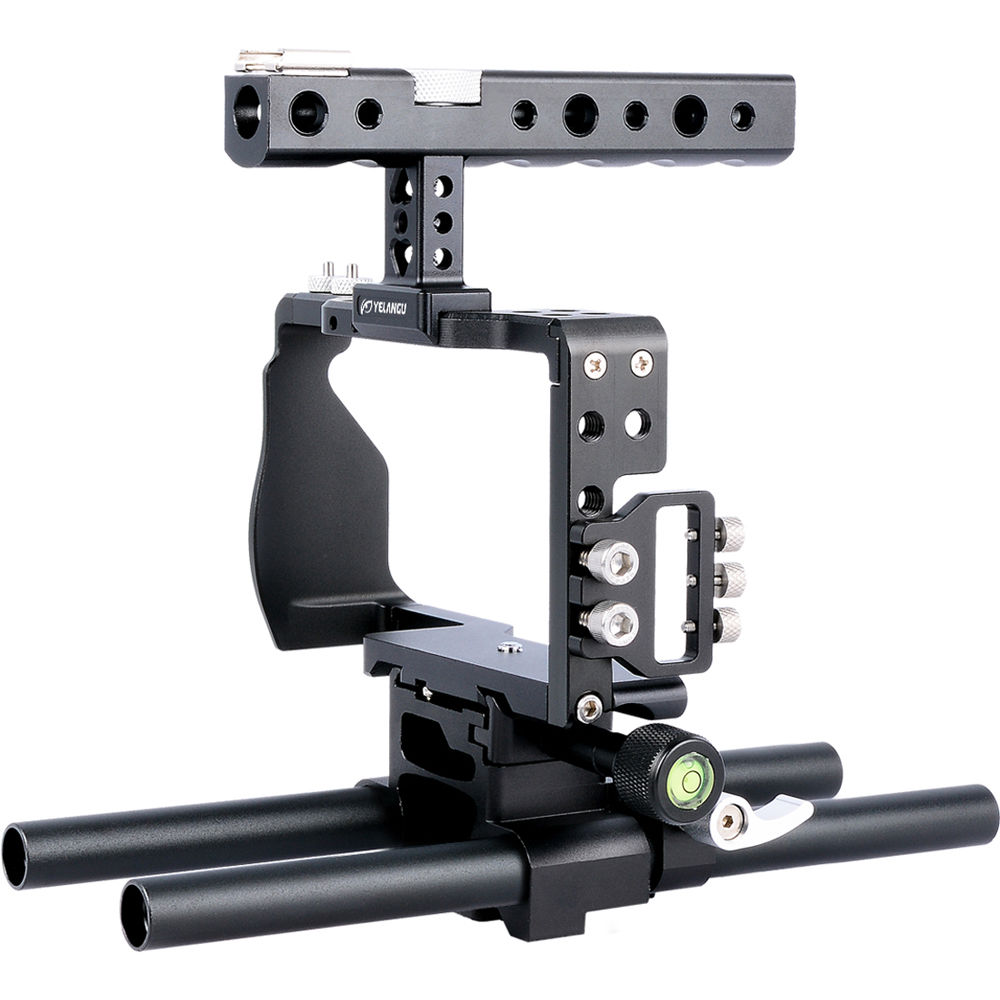 YELANGU C6 Jaula para Cámara para Sony a6500/a6300 - Ligera, Aluminio, Montaje 1/4""-20 & 3/8""-16, Si