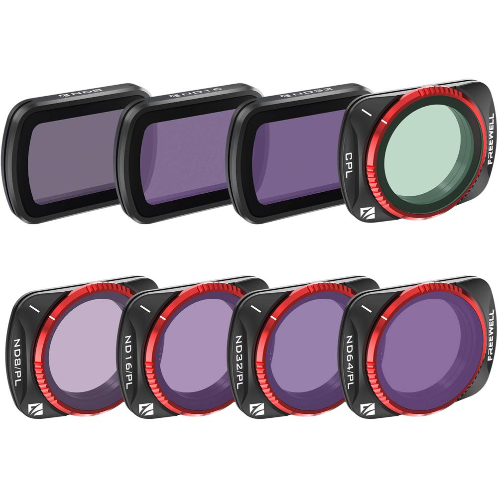 Kit de Filtros Todo el Día Freewell para DJI Osmo Pocket 3 (8-Pack) - Filtros ND8/PL, ND16/PL, ND32/