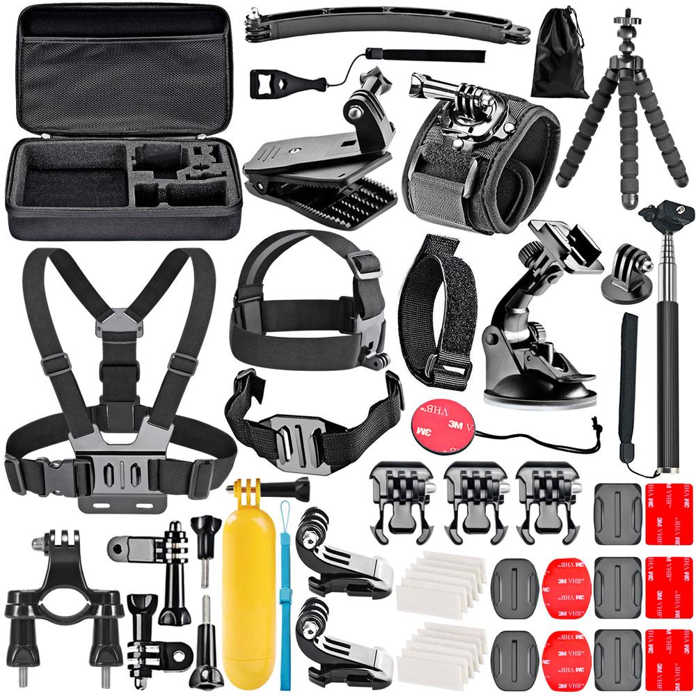 Kit de Accesorios Neewer 50 en 1 para GoPro - Incluye Funda, Soporte de Ventosa, Montura para Cabeza
