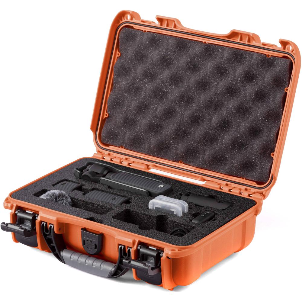 Nanuk 909 Funda Dura con Inserto de Espuma para DJI Osmo Pocket 3 (Naranja, 4.8L) - Resistente al Im