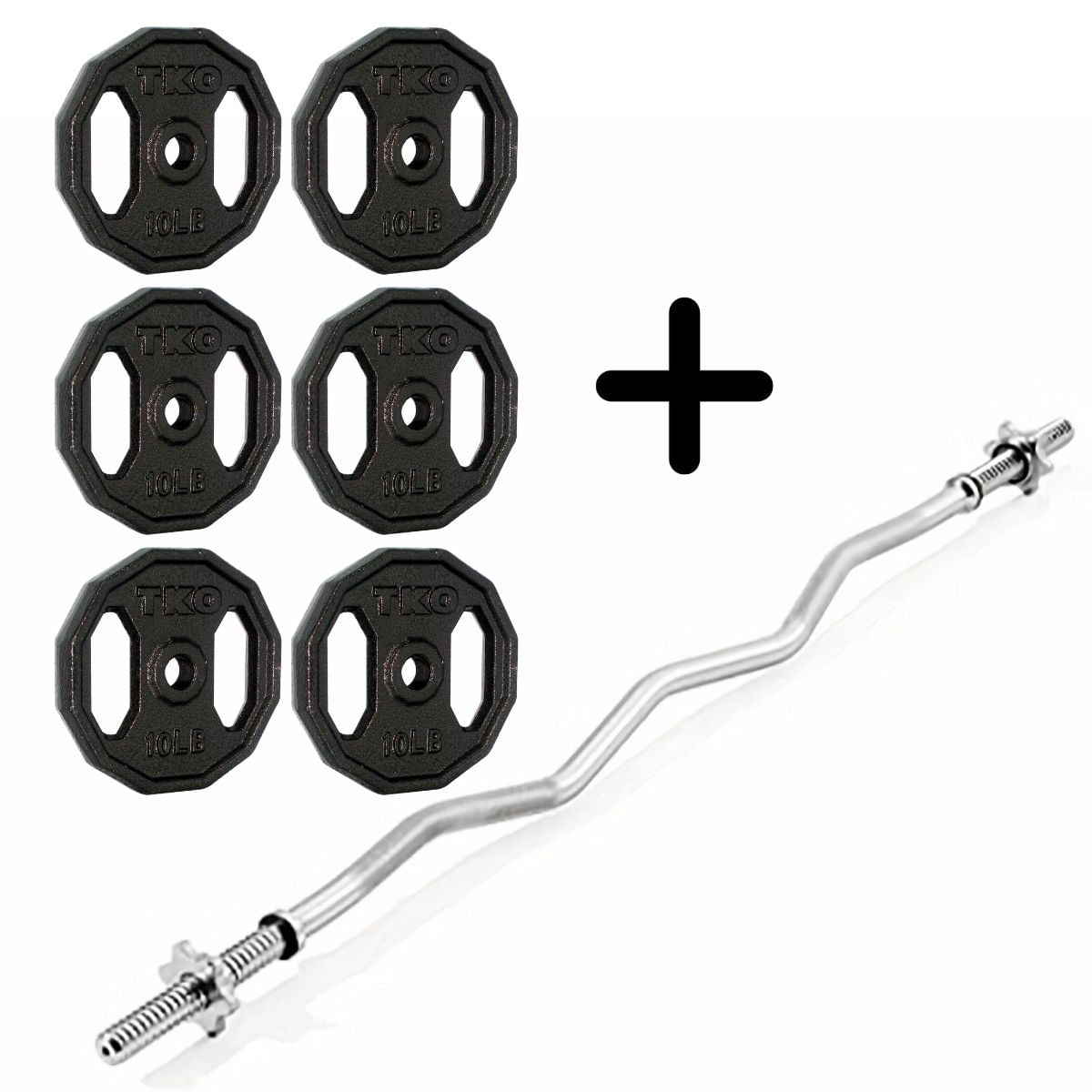 Set de 30 Kg de pesas y Barra Zeta 120 cm