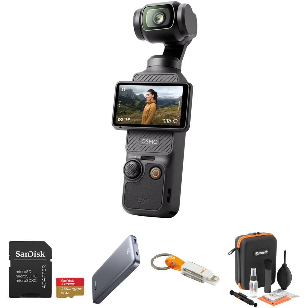 Kit de Accesorios DJI Osmo Pocket 3: Estabilizador Gimbal de 3 Ejes, Sensor CMOS de 1"", Resolución d
