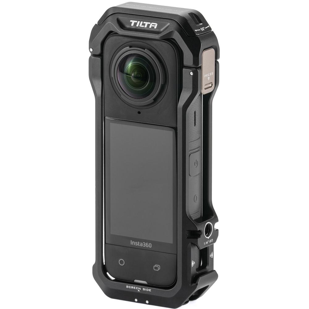 Jaula Completa Tilta para Cámara Insta360 X4 (Negra) - Diseño Ajustado, Montaje Antitorcido 1/4""-20,