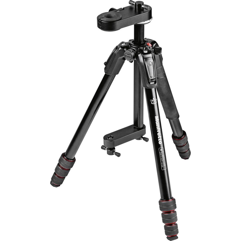 Trípode Manfrotto VR de Aluminio de 4 Secciones para Cámaras 360 hasta 15.4 lb con Soporte para Post