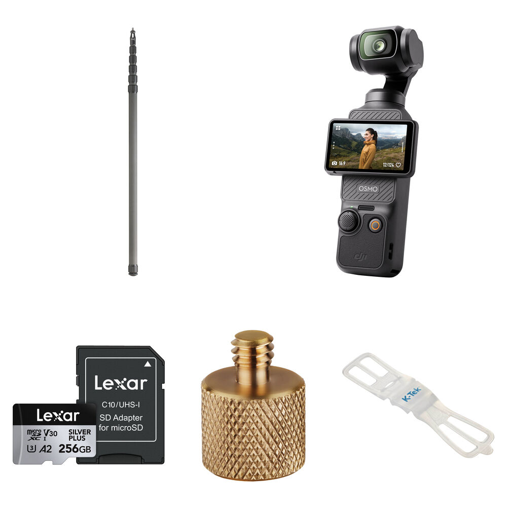 K-Tek DJI Osmo Pocket 3 Kit para Captura de Imágenes Tipo Drone (20') - Cámara Gimbal 4K, Resolución