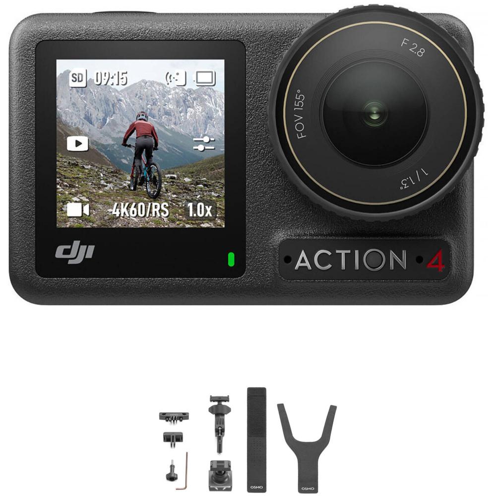 DJI Osmo Action 4 Cámara Combo Estándar con Kit de Accesorios para Ciclismo