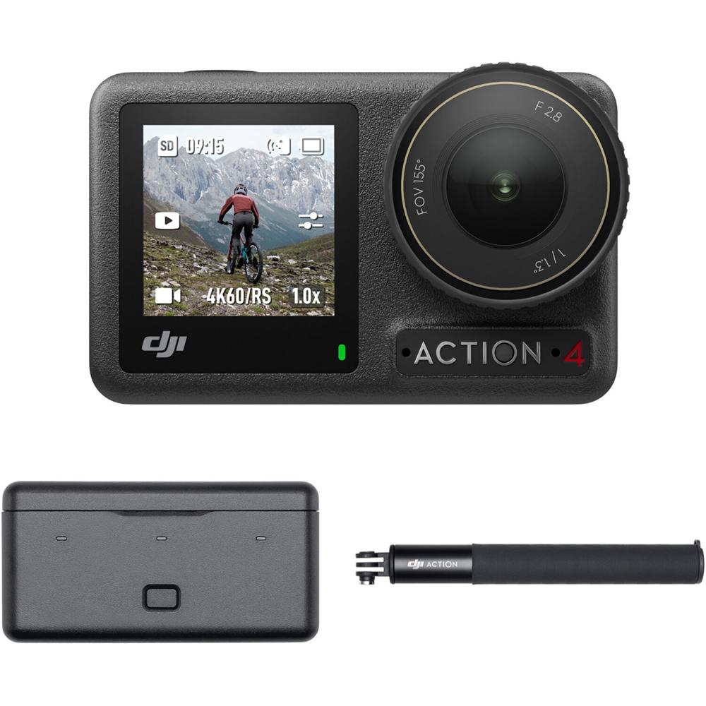 DJI Osmo Action 4 Cámara Combo Aventura: Sensor CMOS 1/1.3"", Pantallas Táctiles, UHD 4K120, Estabili