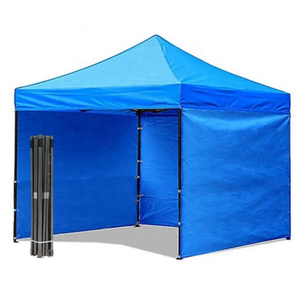 Toldo Plegable 3x3m con Paredes Moderno Resistente Protección Solar Azul