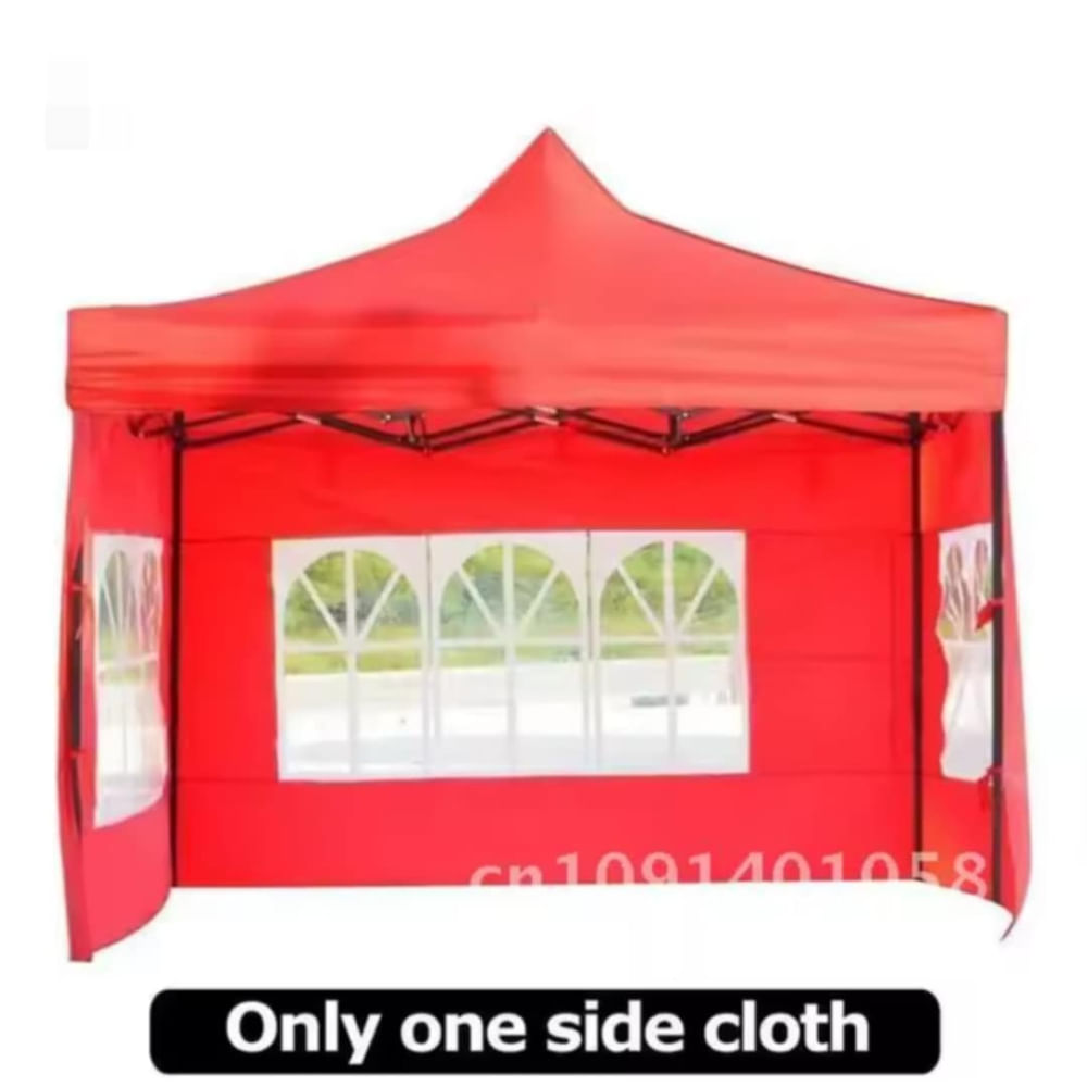 Carpa Toldo Plegable Resistente con Paredes y Ventanas 3x3m Protección Solar UV Rojo