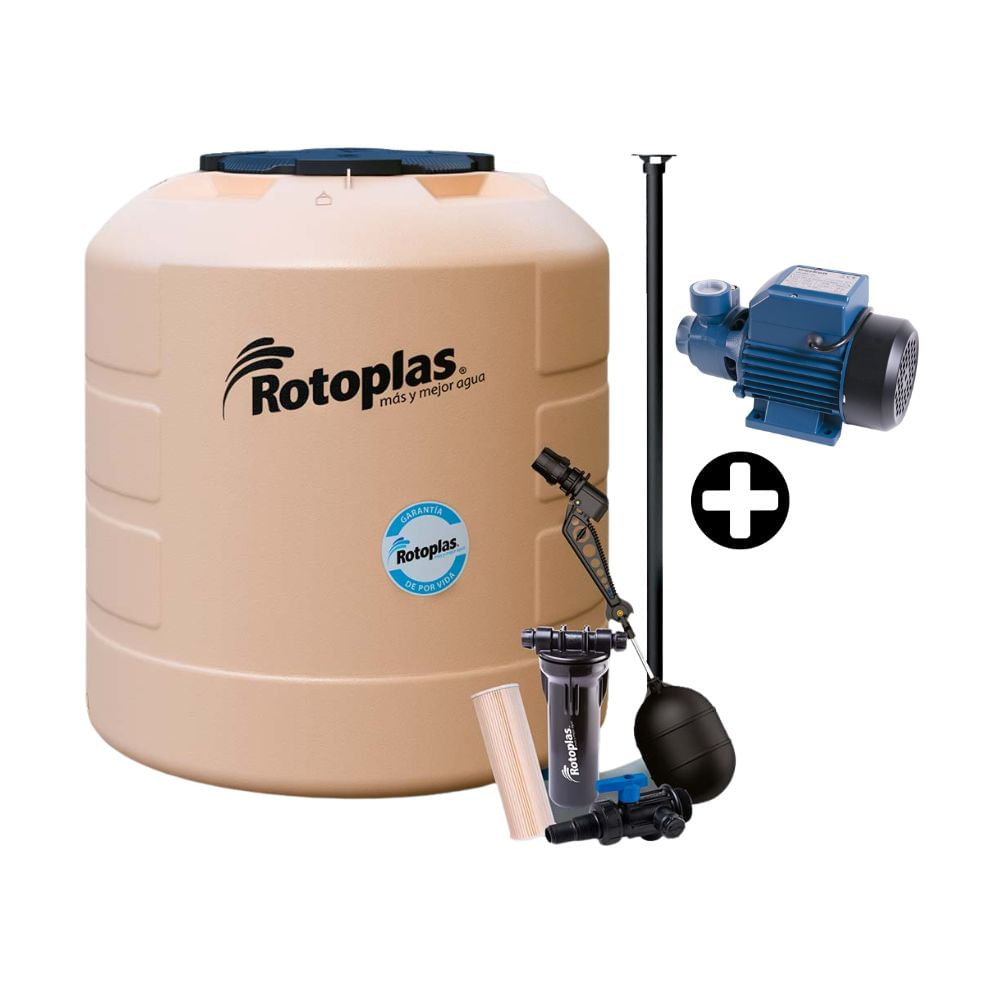 COMBO Tanque arena 1100 litros Rotoplas + Electrobomba periférica 0.5hp