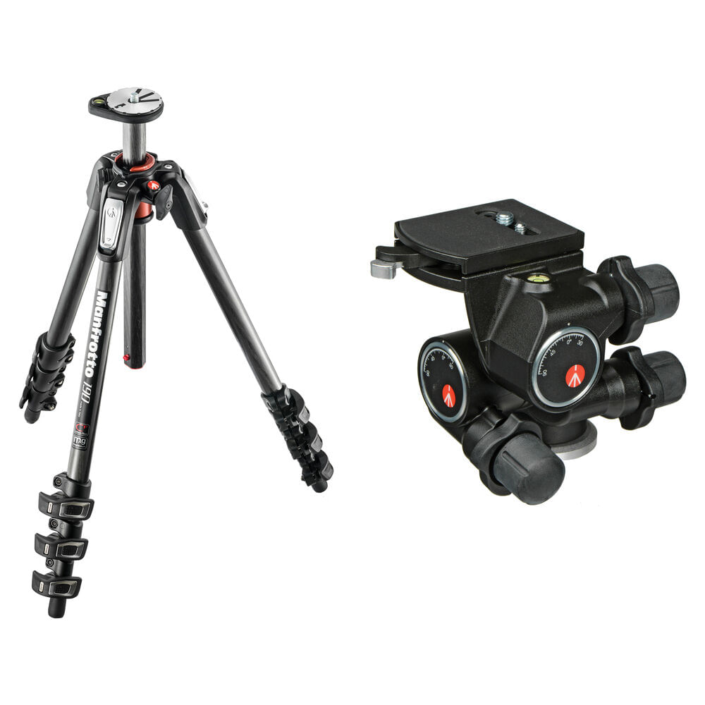 Trípode de Fibra de Carbono Manfrotto MT190CXPRO4 con Cabezal Engranado Junior 410 y Placa QR - Capa