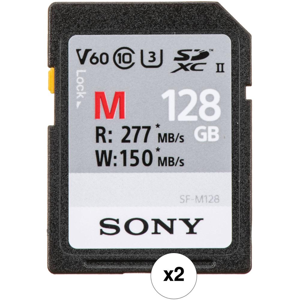 Tarjeta de Memoria Sony 128GB SF-M UHS-II SDXC (Paquete de 2) - Velocidades de Lectura y Escritura R