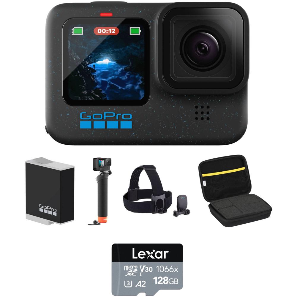 Paquete de Accesorios de Montaje GoPro HERO12 Black: Cámara de Acción, Batería 2-Pack, Mango Flotant