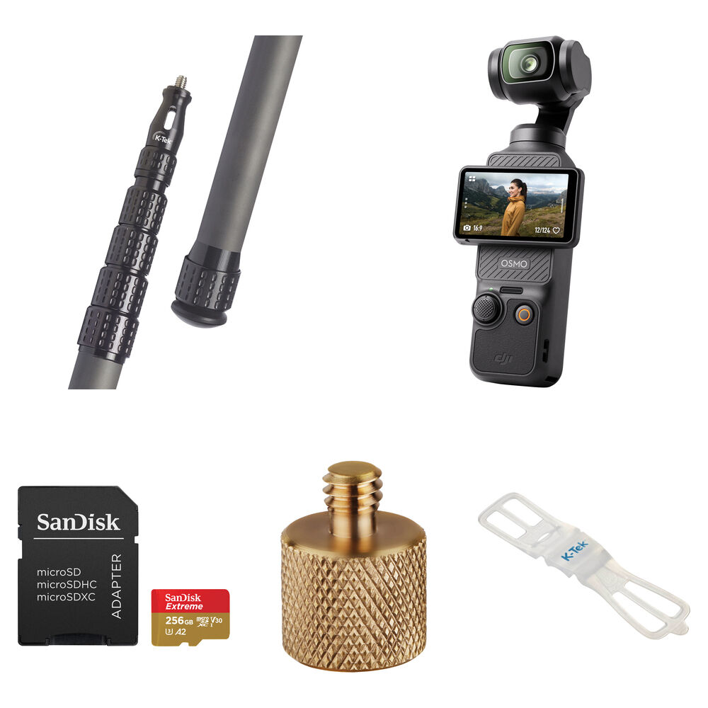 K-Tek DJI Osmo Pocket 3 Kit para Captura de Imágenes Tipo Drone (14') - Cámara Gimbal 4K, Resolución