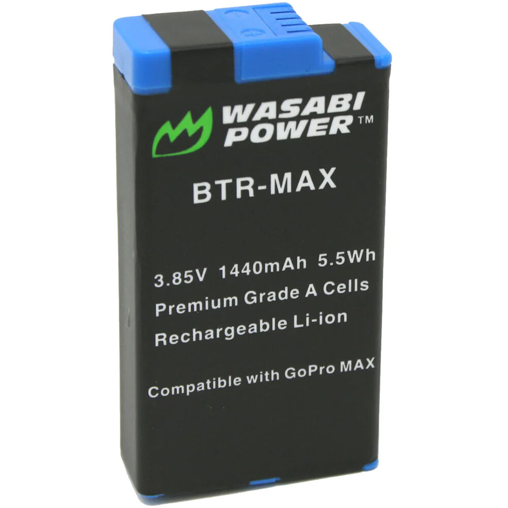 Batería Recargable de Litio-Ion Wasabi Power para GoPro MAX (3.85V, 1440mAh)