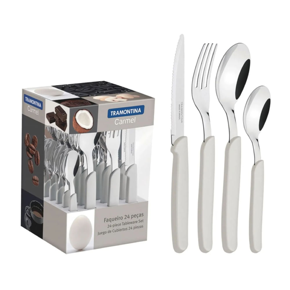 Jgo De Cubiertos Tramontina X24 Carmel Blanco