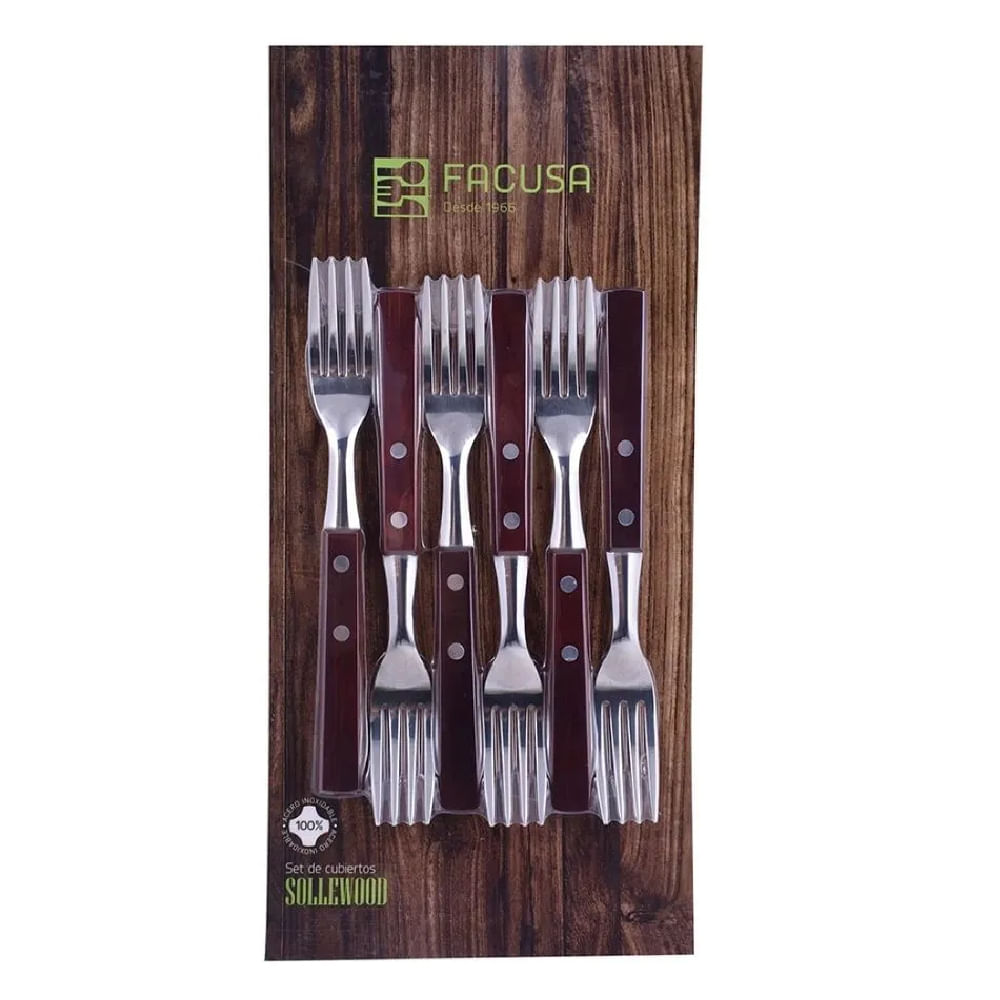 Set de 6 Tenedores de Mesa SOLLEWOOD en Acero Inoxidable – FACUSA 10286360