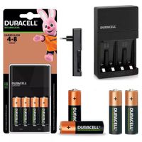 Kit Cargador de Pilas AA Recargables DURACELL + 4 Baterías AA 2500mAh
