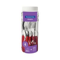 Juego de Cubiertos Tramontina Ipanema Rojo - 30 Piezas Elegantes y Modernas