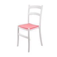 Silla Práctica de Comedor Aylin color Blanco/Rojo TU MESITA
