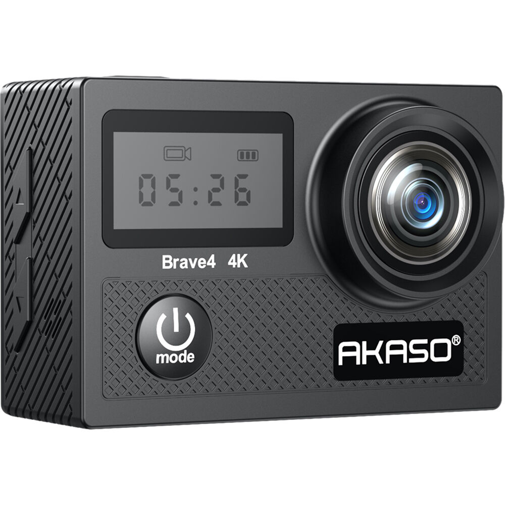 Cámara de Acción AKASO Brave 4 con Power Pack - Graba en UHD 4K, 5x Zoom, Estabilización de Tres Eje