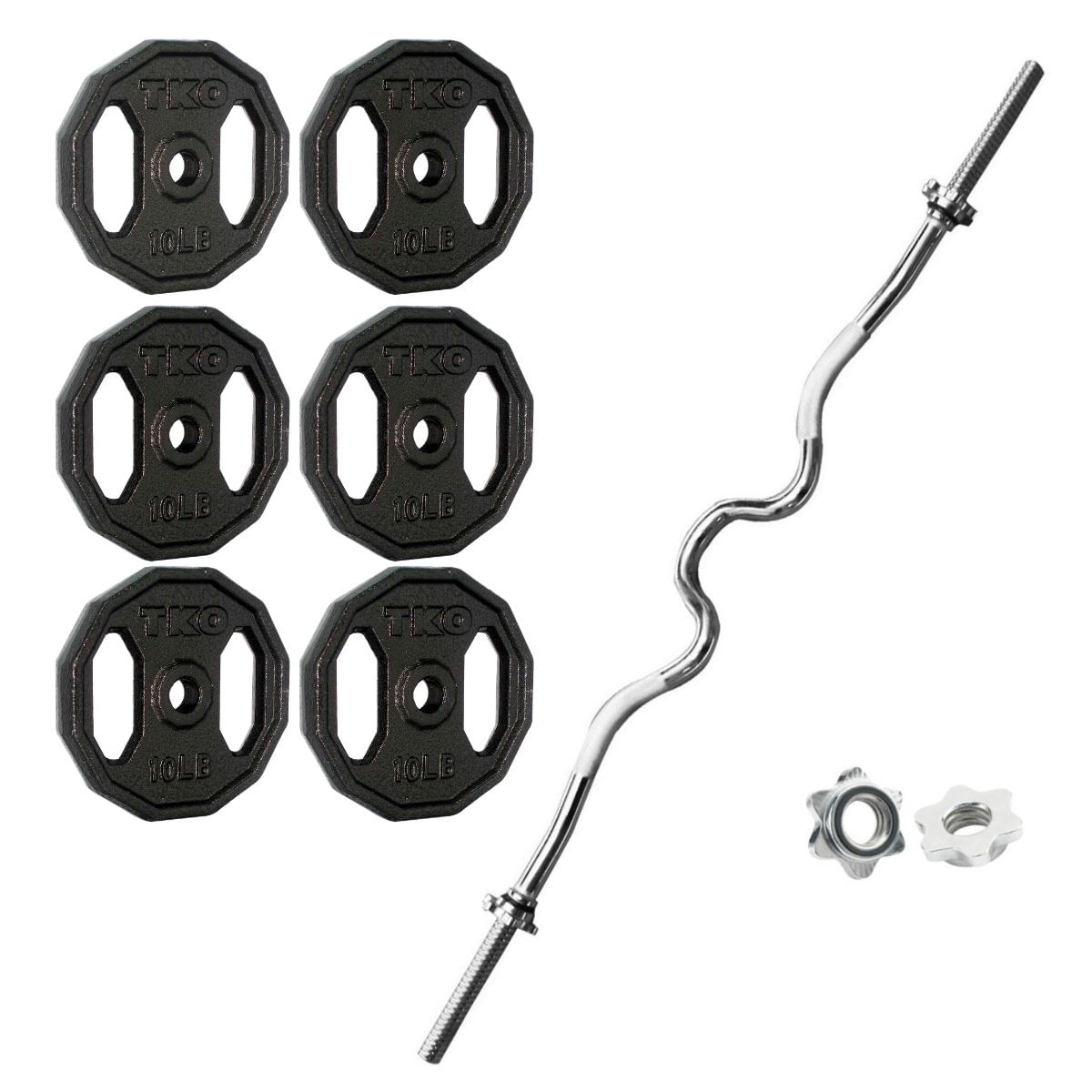 Set de 30 Kg de pesas y Barra W 120 cm