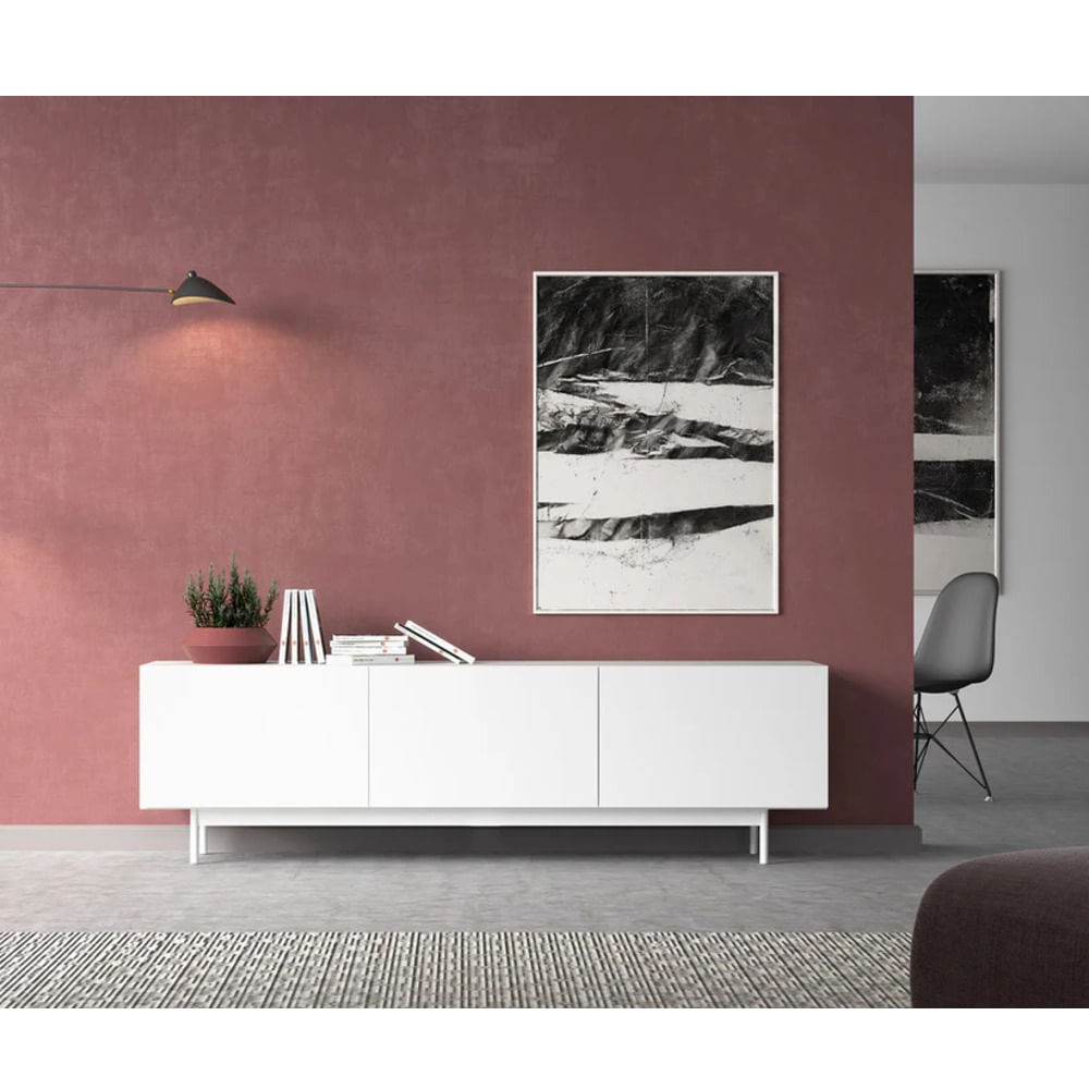 Mueble de TV Moderno Kate Blanco 3 Puertas R&R MUEBLES