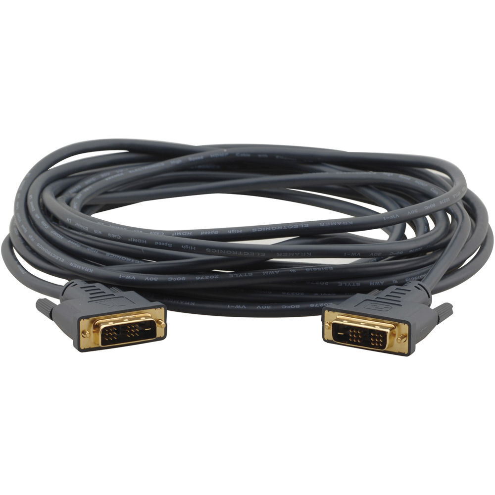Kramer C-MDM/MDM Cable DVI Flexible de 10' - Conectores DVI-D Moldeados, Soporta 1920 x 1080 @60 Hz,