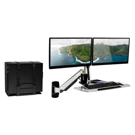 Mount-It! Wall-Mounted Dual Monitor Workstation | Promart.pe - Promart