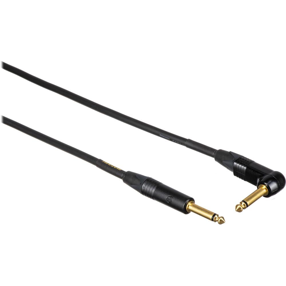 Mogami Gold Instrument Cable 1/4"" Macho Recto a 1/4"" Macho en Ángulo Recto (6') - Conectores TS Desb