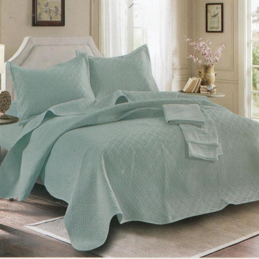 Set de Cubrecama Queen  Mingjia 100% Algodón de 5 Piezas AZ - 1