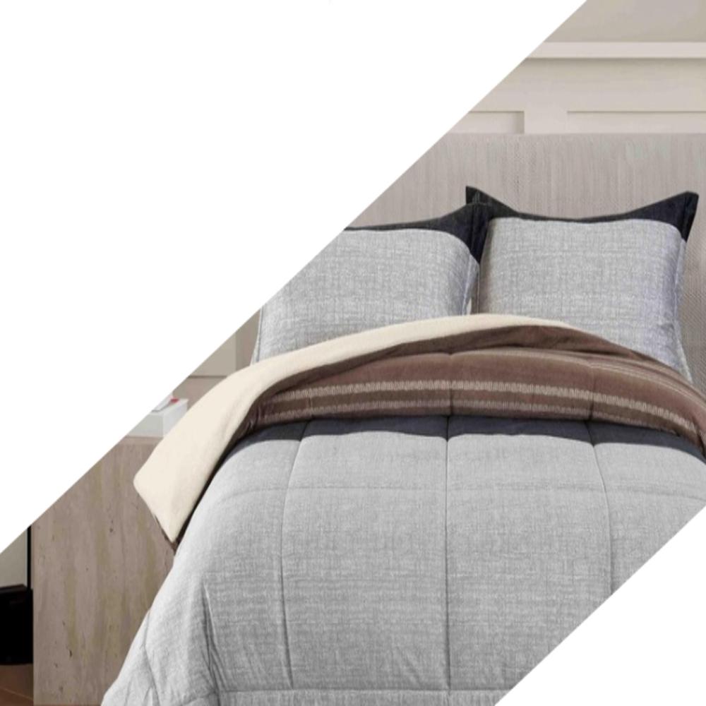 Set de Edredon 2pz Piel c/ Carnero Venezia 100% calidad de 5 Piezas G - 1