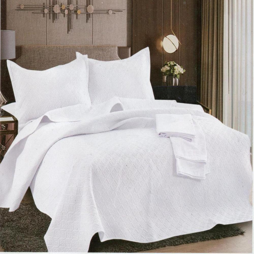 Set de Cubrecama King Mingjia 100% Algodón de 5 Piezas Gris -1