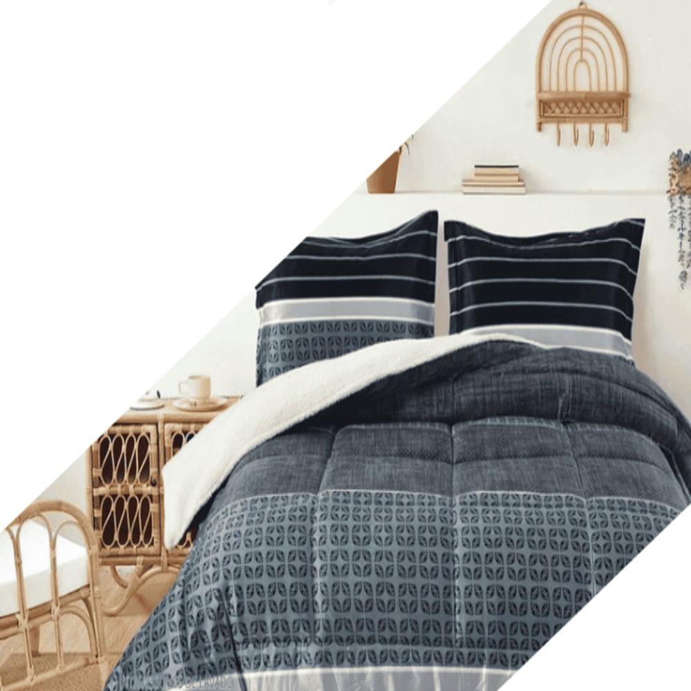 Set de Edredon 2pz Piel c/ Carnero Venezia 100% calidad de 5 Piezas AZ - 1