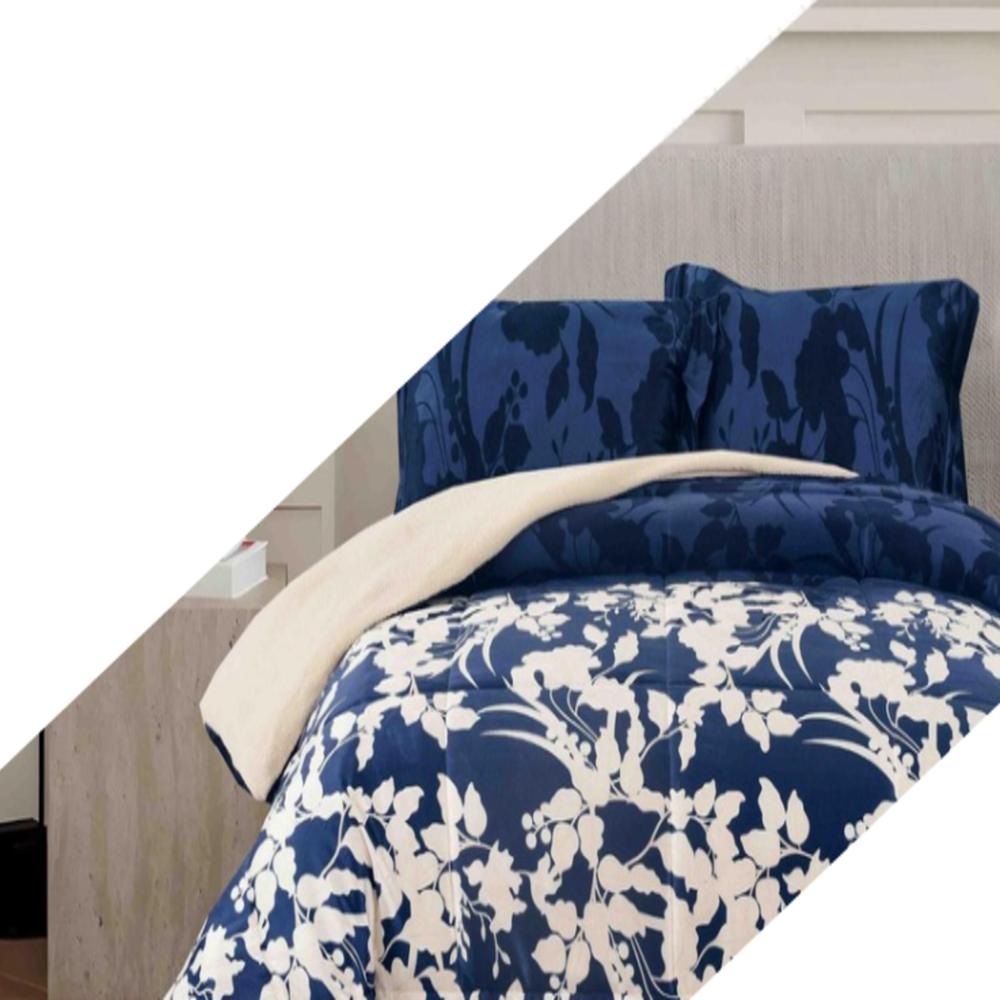 Set de Edredon 2pz Piel c/ Carnero Venezia 100% calidad de 5 Piezas AZ - 1