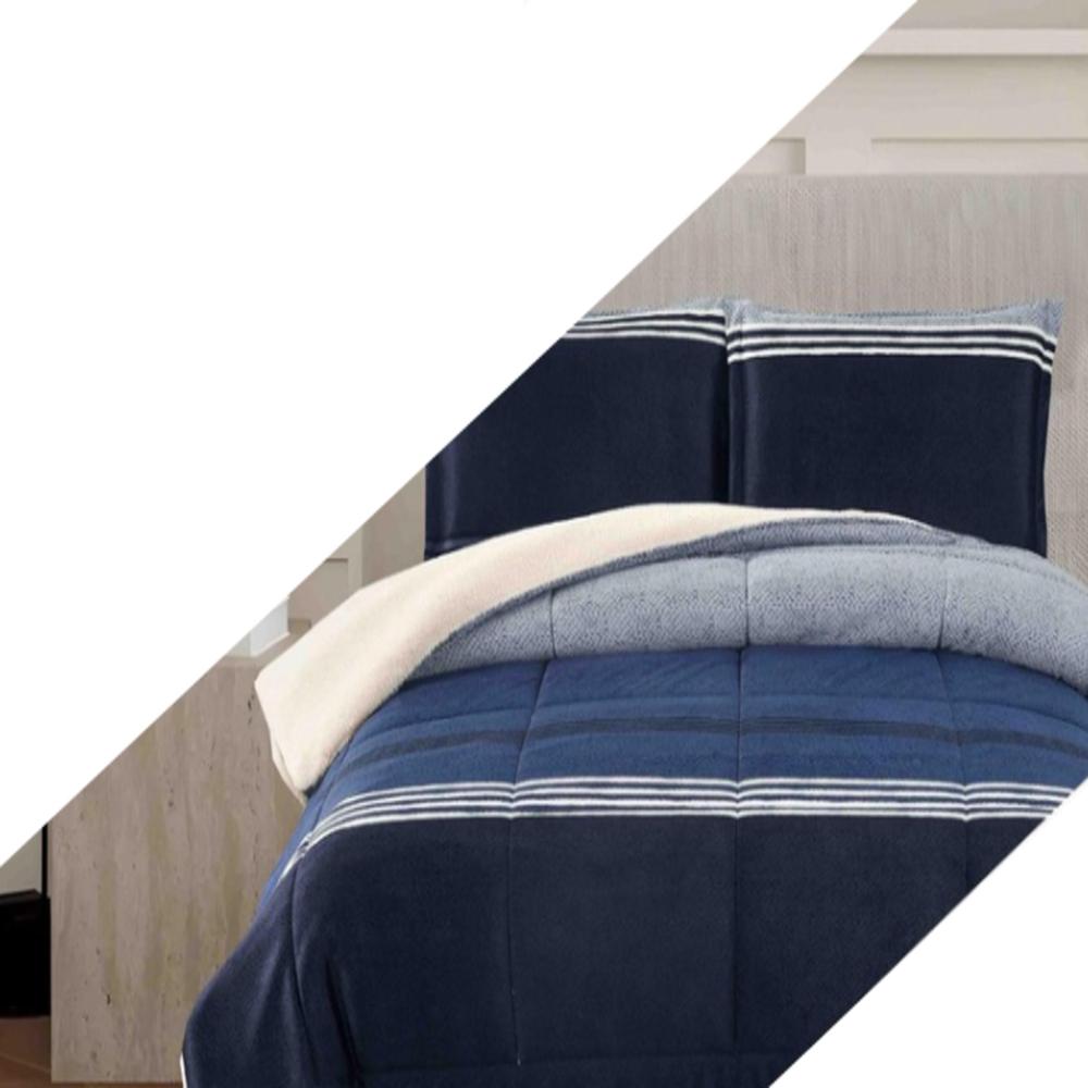 Set de Edredon 2pz Piel c/ Carnero Venezia 100% calidad de 5 Piezas AZ - 1