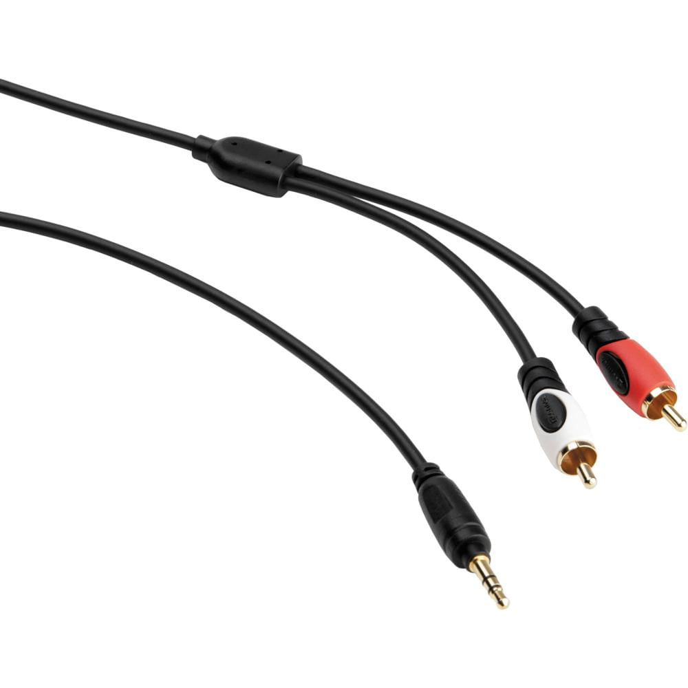 Pearstone Cable Y de 1/8"" Estéreo a Doble RCA Macho (6') - Conectores Baquelita, Audio Estéreo Sin P